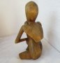 Дървена фигура, човек, мислител, молитва, йога, медитация, снимка 5