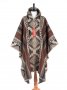  Автентичнo еквадорско унисекс пончо Мапуче, 100% вълна, кафяво, снимка 6