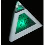 Светещ в 7 цвята led часовник пирамида, снимка 1 - Други - 39932058