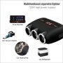 РАЗКЛОНИТЕЛ ЗА ЗАПАЛКА С ВОЛТМЕТЪР, 3 ГНЕЗДА, 2 x USB, ЧЕРЕН, снимка 3