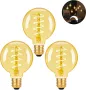 E27 Винтидж крушки G80 декоративни спирални LED сферични крушки, 4W 350lm, 3 броя, снимка 1