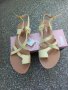 Дамски / детски летни чехли / сандали, нови, светло жълти, с кутия и етикет, снимка 1