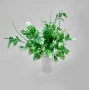 Изкуствена аранжировка от зелени клонки с бели акценти – Стилна нотка свежест за интериора, снимка 6