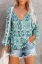 Дамска блуза с дълъг ръкав и ефектен принт, снимка 1 - Блузи с дълъг ръкав и пуловери - 44321154