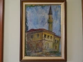 Стара авторска картина "Старата джамия" масло платно 80-те г, снимка 2