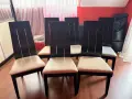 Трапезни столове от естествено дърво 6 броя, снимка 1