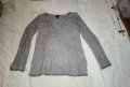 Сива плетена блуза с остро деколте номер xs, снимка 1 - Жилетки - 37582063