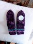 Ръчно плетени бебешки чорапи ,дължина на ходилото 12 см, снимка 1 - Бебешки чорапи - 39761695