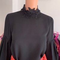 Черна блуза риза Zara , снимка 9 - Блузи с дълъг ръкав и пуловери - 40818802