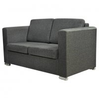 2-местен диван от плат, тъмно сиво, снимка 2 - Дивани и мека мебел - 38351415