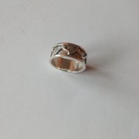 Сребърна пръстен халка - 925 сребро, снимка 4 - Пръстени - 30683942