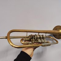 WELTKLANG Vintage Rotary Trumpet DDR - Ротари Б Тромпет  /ОТЛИЧЕН/, снимка 1 - Духови инструменти - 44257492