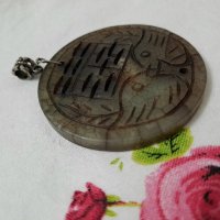 Медальон от нефрит, снимка 4 - Антикварни и старинни предмети - 42880200