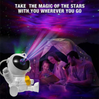  Astronaut Galaxy Звезден проектор за деца, 360°, нощна светлина с дистанционно, снимка 5 - Детски нощни лампи - 44619720