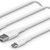 Нов Belkin комплект от 2 броя USB C към USB A кабел за зареждане телефон по 1 метър, снимка 1 - Друга електроника - 42427818