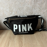 Victoria’s Secret Черна чанта с бяла лента и надпис PINK дължината се регулира 🖤 , снимка 5 - Чанти - 44737143