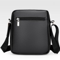 Стилна мъжка ръчна кожена чанта черна; модел №2, снимка 3 - Чанти - 37985526