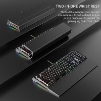 Нова Механична геймърска кабелна клавиатура с RGB подсветка и сгъваема подложка за китката, снимка 2 - Клавиатури и мишки - 42427061