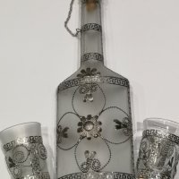 Сребърен(875) комплект СССР бутилка с две чаши-чаша за ликьор, снимка 2 - Други - 31353172