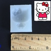 Коте Кити Hello Kitty мини силиконов калъп молд форма за бижутерски сладкарски и смола изделия, снимка 1 - Форми - 30385173