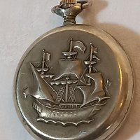 Съветски джобен часовник Молния кораб, снимка 4 - Джобни - 37689555