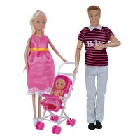 Семейство бременно Барби, дете и Кен на разходка, снимка 2 - Кукли - 31280288