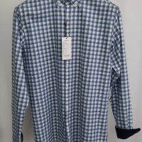 Мъжка риза каре  Jack & Jones Premium Slim Fit, размер - L.                         , снимка 5 - Ризи - 39267376