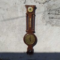 Голяма немска хурка часовник с барометър, снимка 2 - Стенни часовници - 29303804