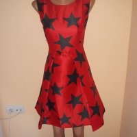 Нова червена рокля със звезди , снимка 1 - Рокли - 29090496
