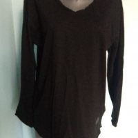 Памучна брандова блуза тип туника с непоръбени краища "behype" / голям размер , снимка 1 - Блузи с дълъг ръкав и пуловери - 39724799