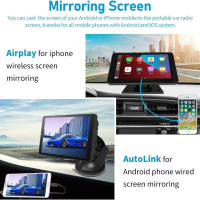 AWESAFE Apple Carplay & Android Auto Car Stereo, 7-инчов HD сензорен, снимка 5 - Аксесоари и консумативи - 44656643