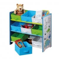 Етажерка за детски играчки-66х59,5х30/детска етажерка с текстилни кутии, снимка 3 - Мебели за детската стая - 35334444