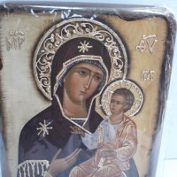 Икона на платно А5 на Пресвета Майка Богородица Закрилница - ръчна изработка . Модел Б., снимка 6 - Икони - 37796974