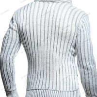 Нов модерен мъжки пуловер с копчета и широка яка, 3цвята - 023, снимка 7 - Пуловери - 42926991