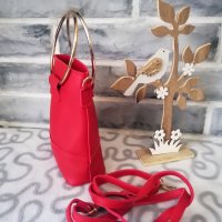 Елегантна малка чантичка Samantha + дълга дръжка – червен цвят, снимка 2 - Чанти - 31413519