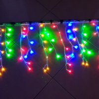 LED Коледна Украса за къщи външно вътрешно: Завеси/висулки/фиг/макруч, снимка 5 - Лед осветление - 30483827
