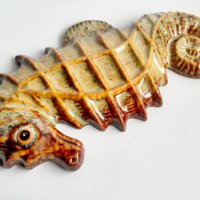 Винтидж керамична декорация за стена с морско конче 9 инча., снимка 3 - Антикварни и старинни предмети - 38345095