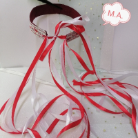 Косичник с червена и бяла лента(Модел 509), снимка 5 - Аксесоари за коса - 44618165