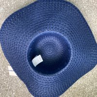 Дамска лятна шапка, с голяма перферия, тъмно синя, нова, с етикет, снимка 5 - Шапки - 37197994