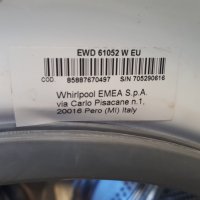 Продавам преден панел с платка за пералня  INDESIT EWD-61052 W, снимка 5 - Перални - 35504505
