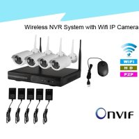 Безжични камери WiFi + 4канален NVR DVR - IP Wireless готов безжичен пакет, снимка 1 - IP камери - 42259373