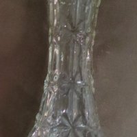 Ваза, прозрачно безцветно стъкло с орнаменти, снимка 4 - Вази - 37892291