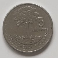 5 сентавос 1975 Гватемала, снимка 1 - Нумизматика и бонистика - 44292059