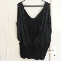 Дамска блуза - официална - черна с мъниста, размер 5ХL, снимка 1 - Корсети, бюстиета, топове - 42508072