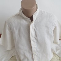 Мъжка риза с къс ръкав от лен Pierre Cardin, снимка 3 - Ризи - 36693739