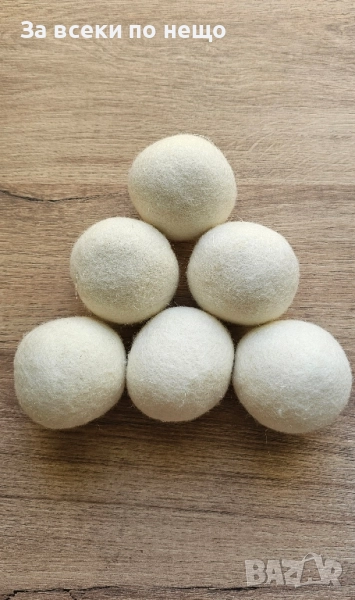 Комплект 6 топки от новозеландска вълна за пералня или сушилня, антистатичен ефект, за многократна у, снимка 1