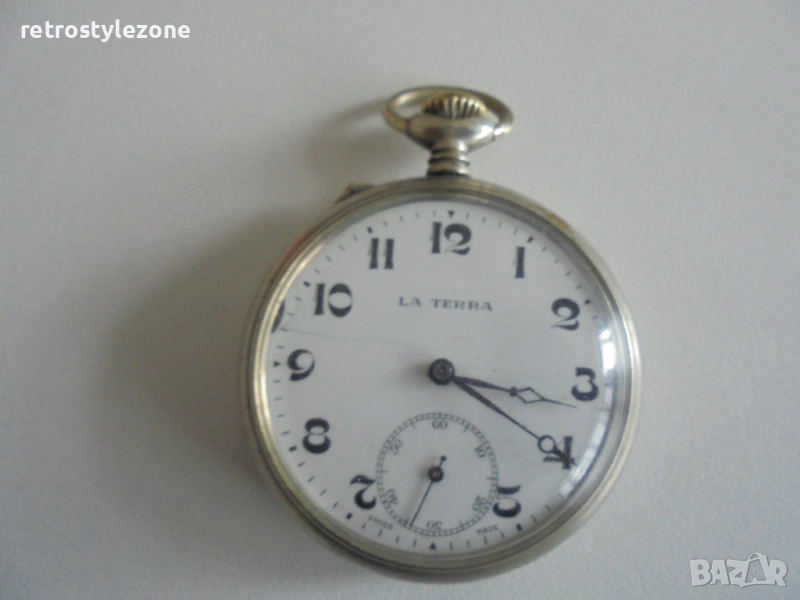 № 8324 Стар джобен часовник LA TERRA Елегантен винтидж джобен часовник LA TERRA, със стилен класичес, снимка 1