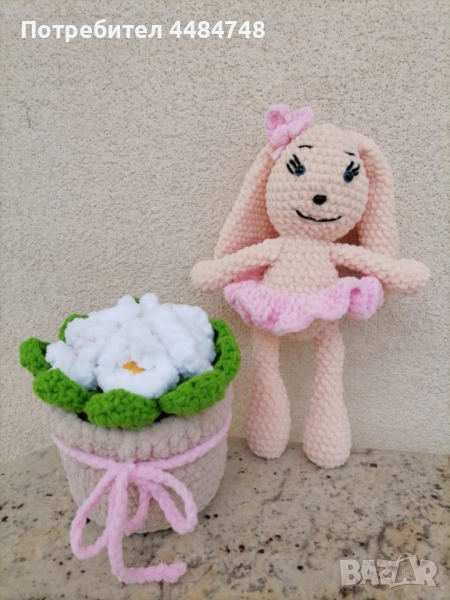 Плетено зайче на една кука , снимка 1