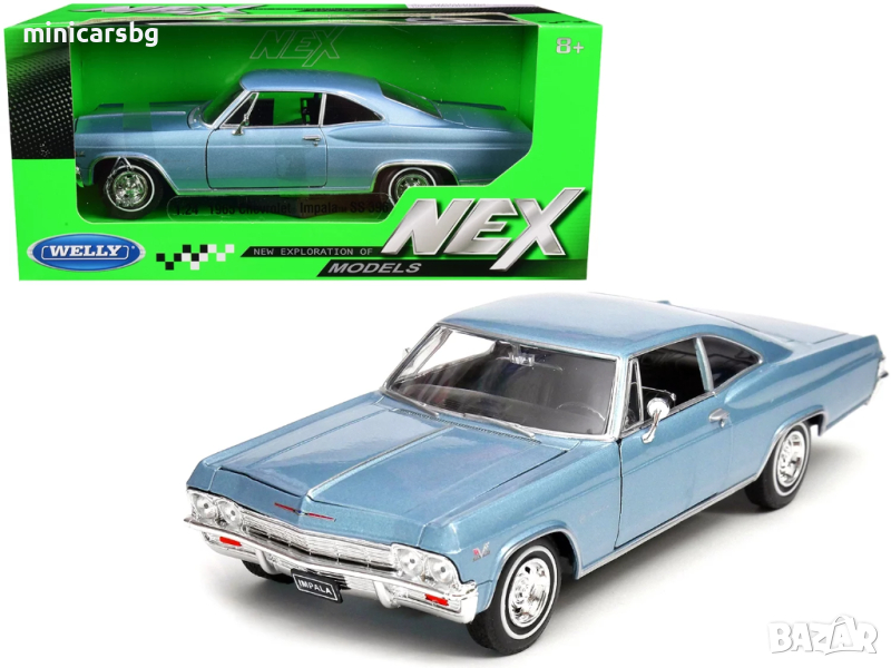 1:24 Метални колички: 1965 CHEVROLET IMPALA SS 396 - Welly, снимка 1