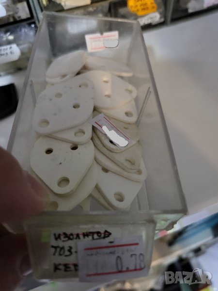 Керамичен изолатор за транзистор, подложка за транзистор керамична корпус   ТО3, транзистори, снимка 1